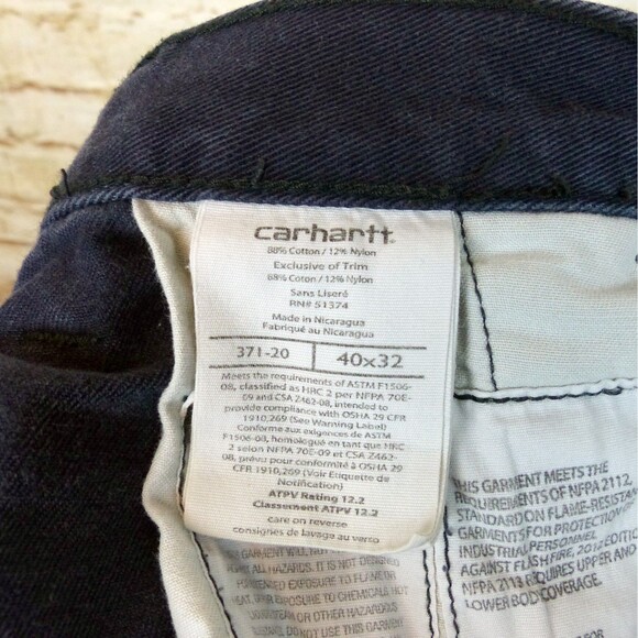 Carhartt FR Pants Men 40x32 (38x30) Blue Arc2 NFPA 2112 Flame Resistant 371-20 - Picture 14 of 15